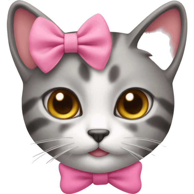 Cat With Cute Pink Bow  emoji