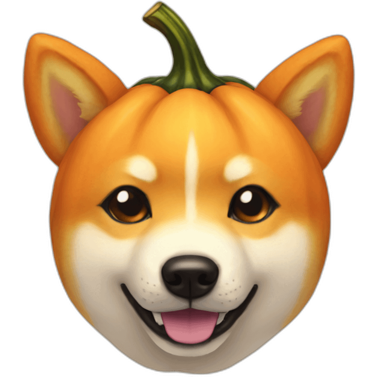 Shiba pumpkin kawai emoji