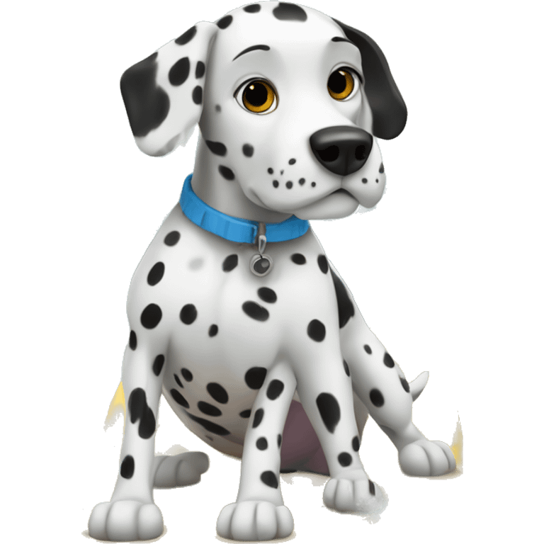 Dalmatian dogs on surfing board  emoji