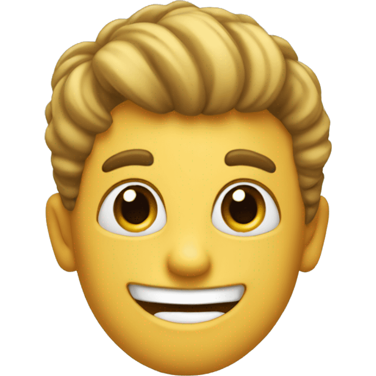 a little man who looks like a paintbrush, with eyes and a mouth that smile emoji