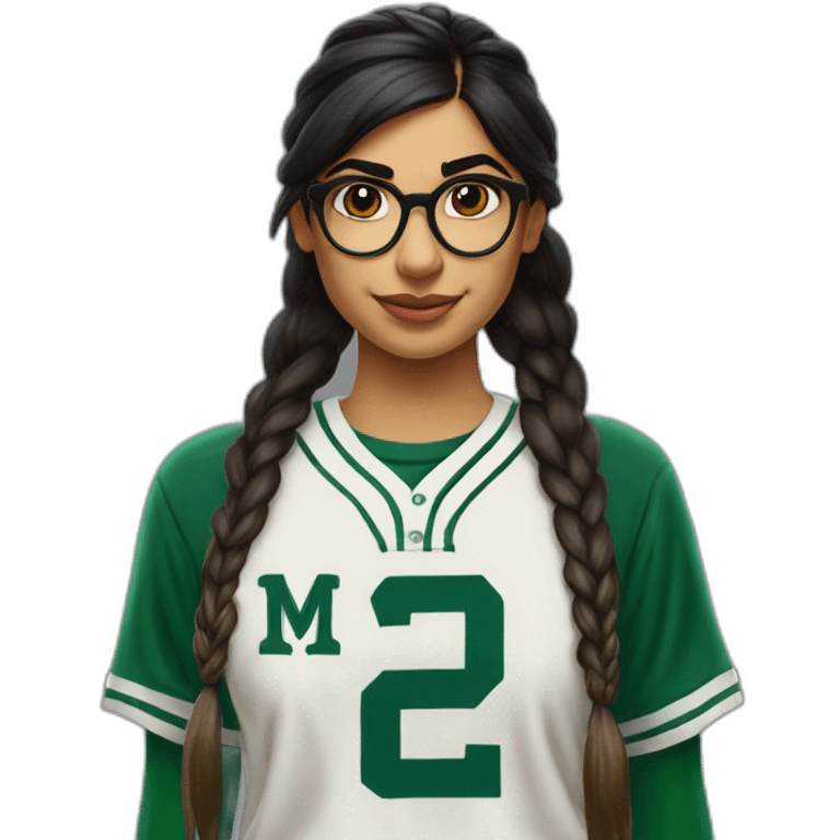 Mia Khalifa slytherin baseball tshirt braid emoji