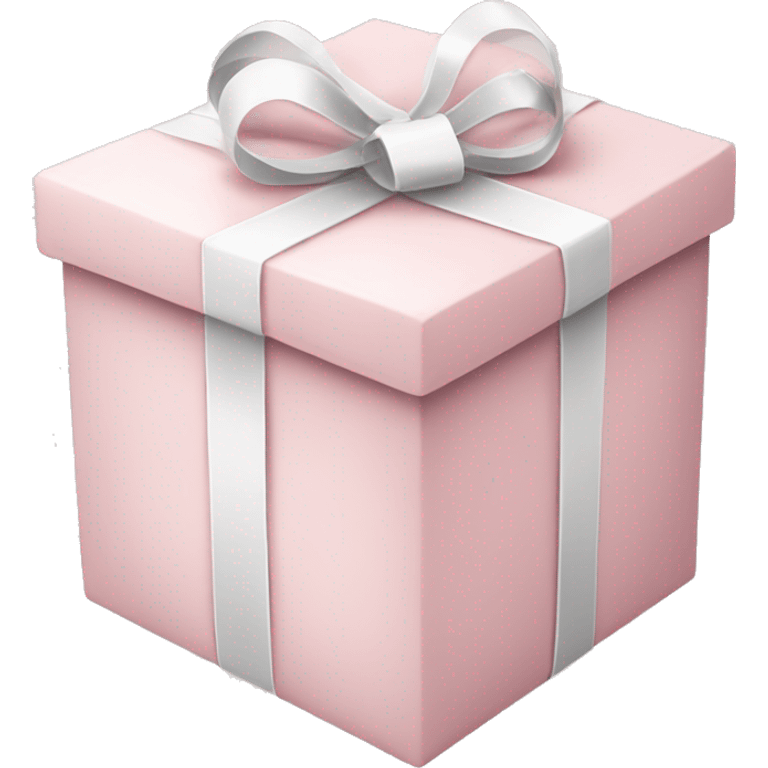 pale pink christmas present box with a white tying emoji