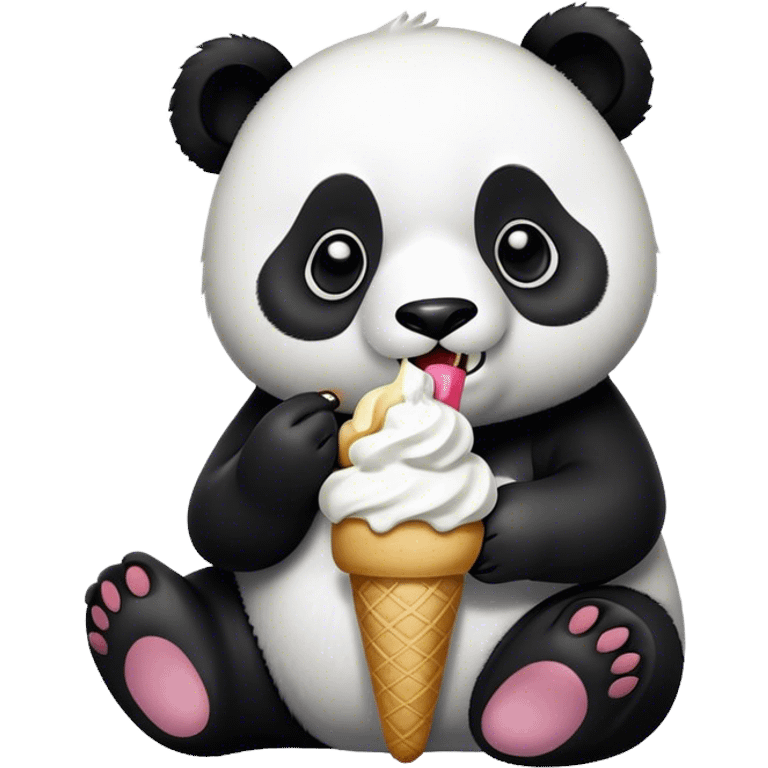 Panda eating ice cream emoji