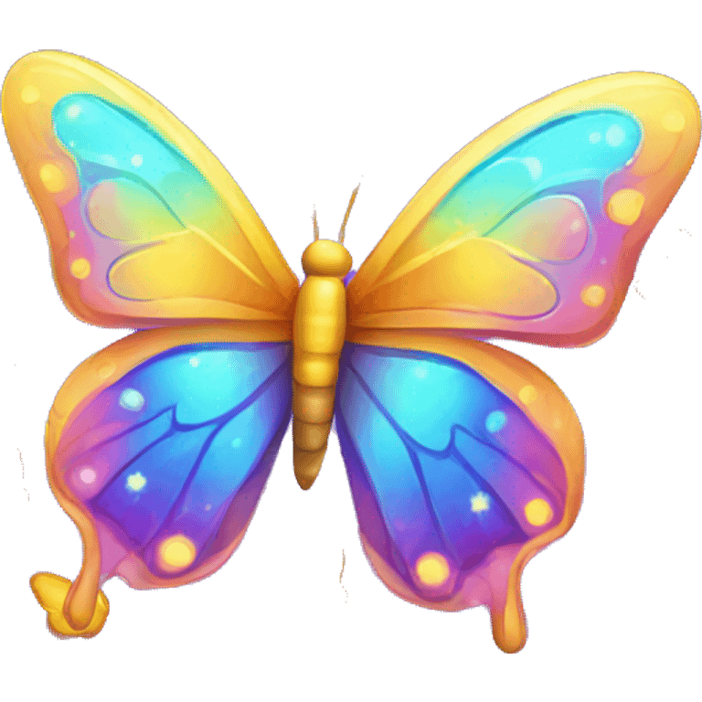 Shiny colorful starry glossy butterfly emoji