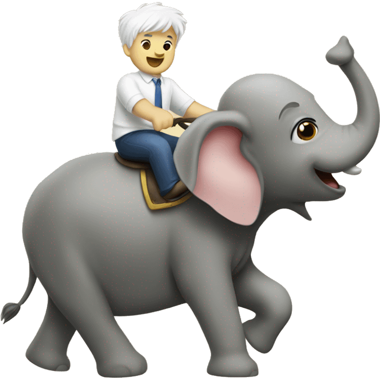 westie riding an elephant emoji