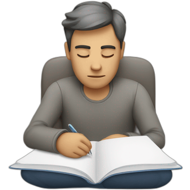 Sleepy man with notebook emoji