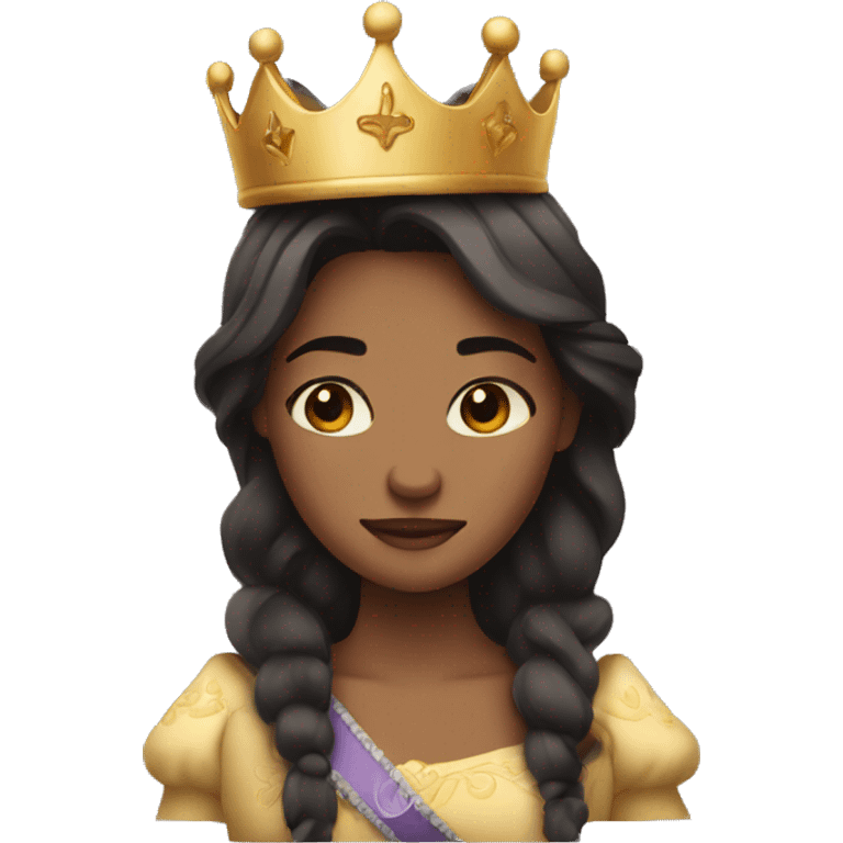 prinses with crown dark hair eyes closed emoji