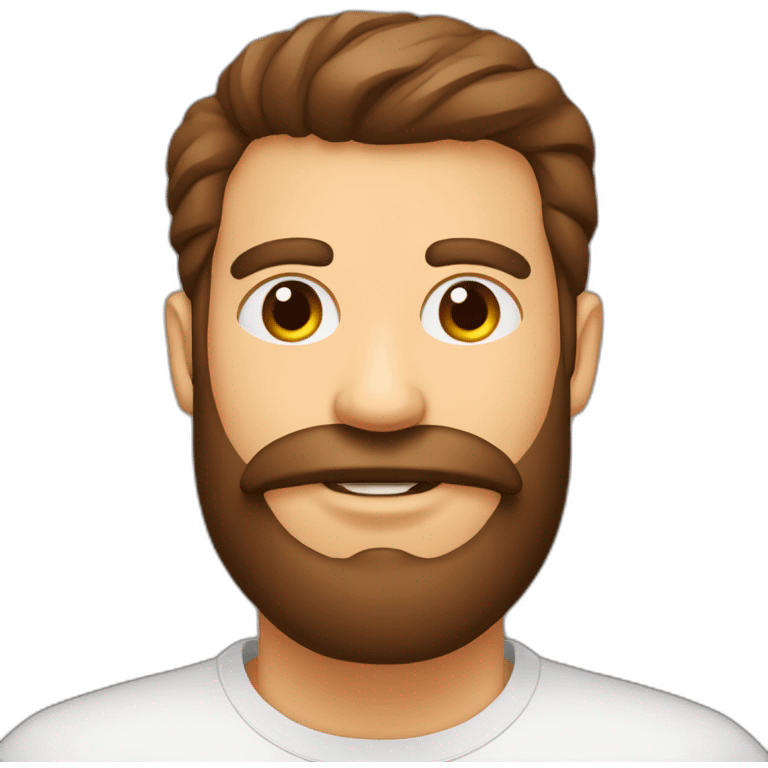 homem com barba com um copo café emoji