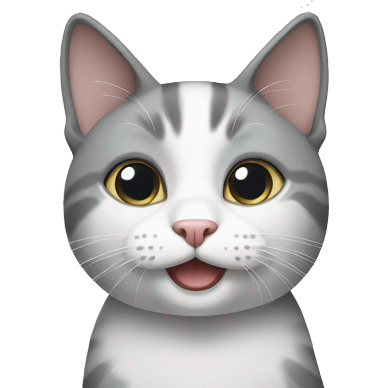 Gray and white cat emoji