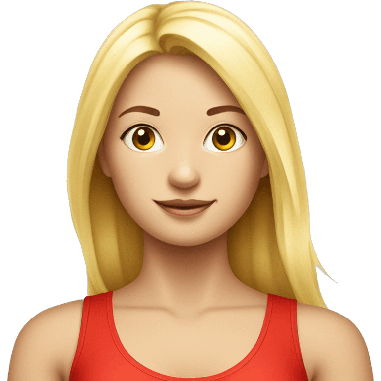  yoga blonde light girl in red yoga emoji