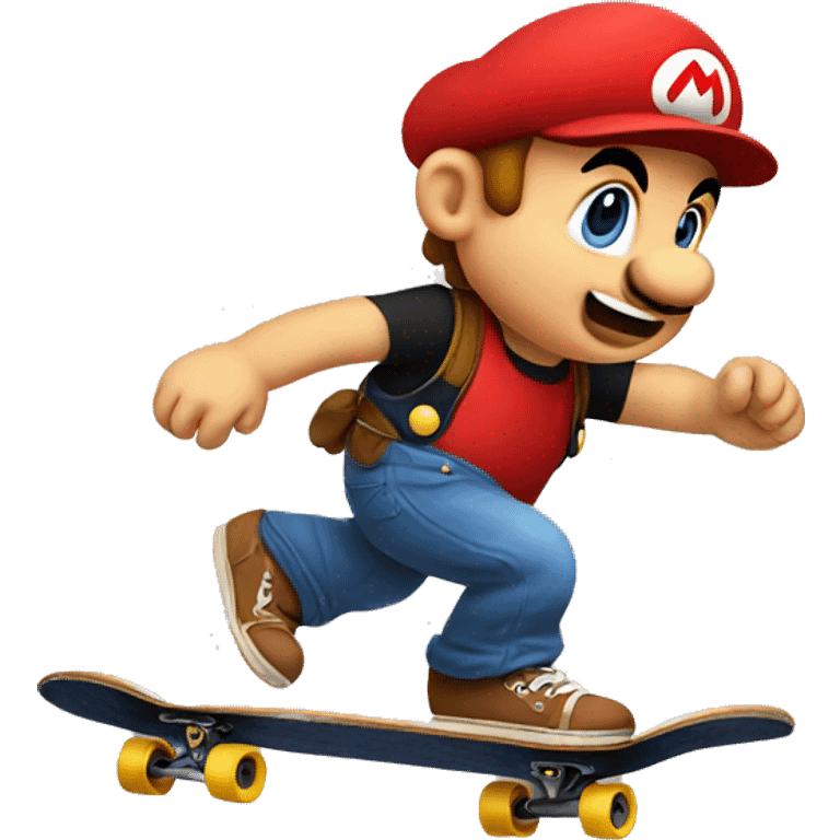 Baby Mario skateboarding emoji