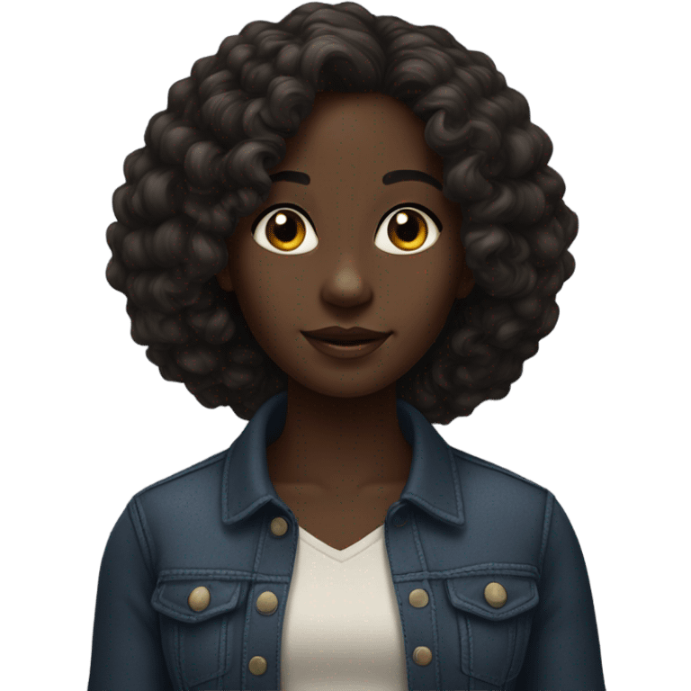 realistic portrait of dark-skinned girl emoji