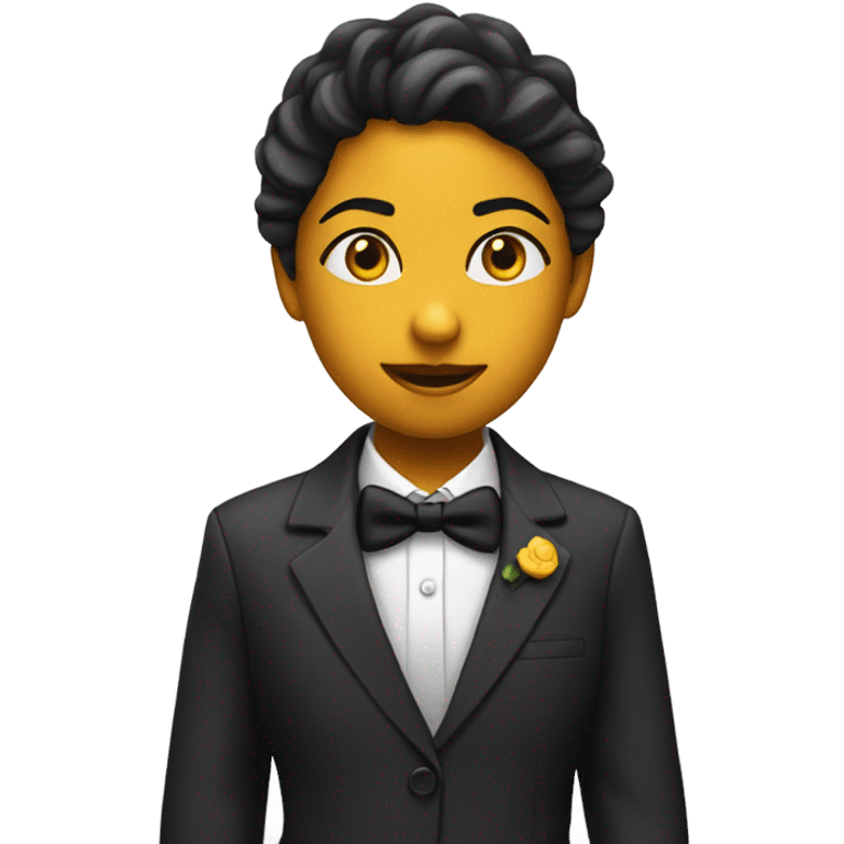 Chica con traje formal hablando emoji