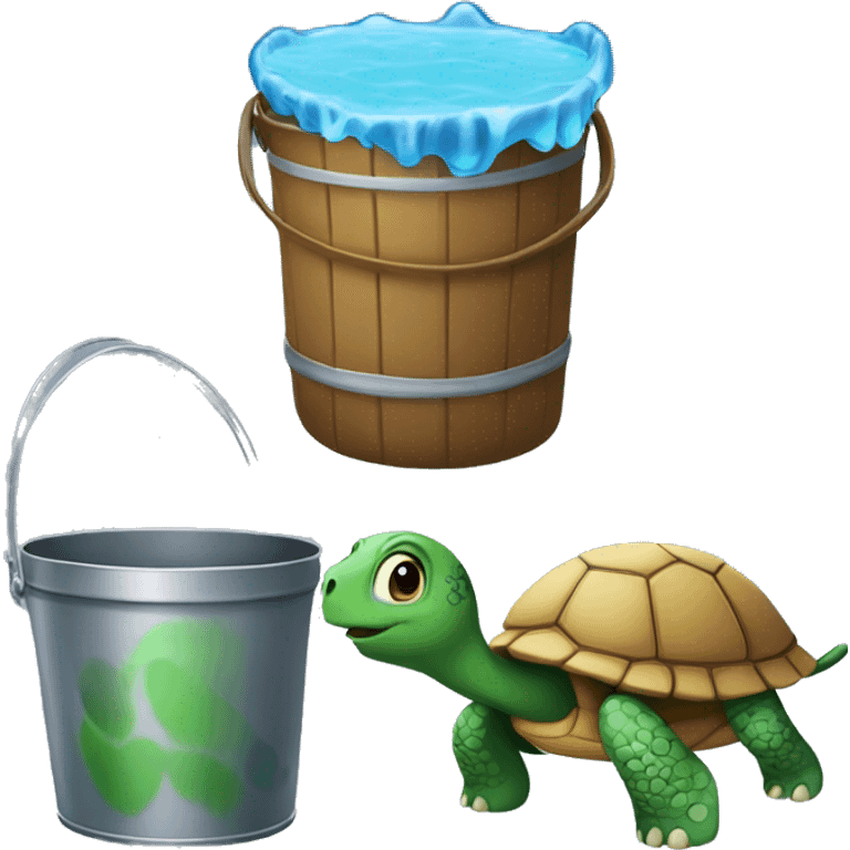 The combo of a turtle and a water bucket emoji