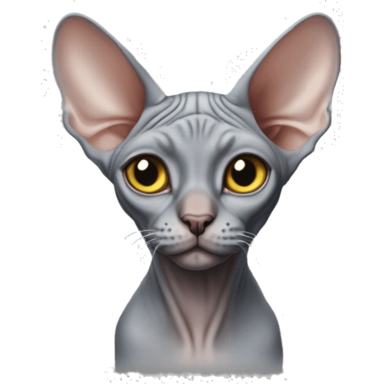 Grey Sphynx cat emoji