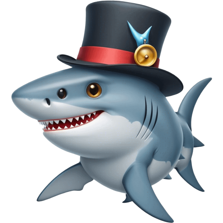 shark with tophat emoji