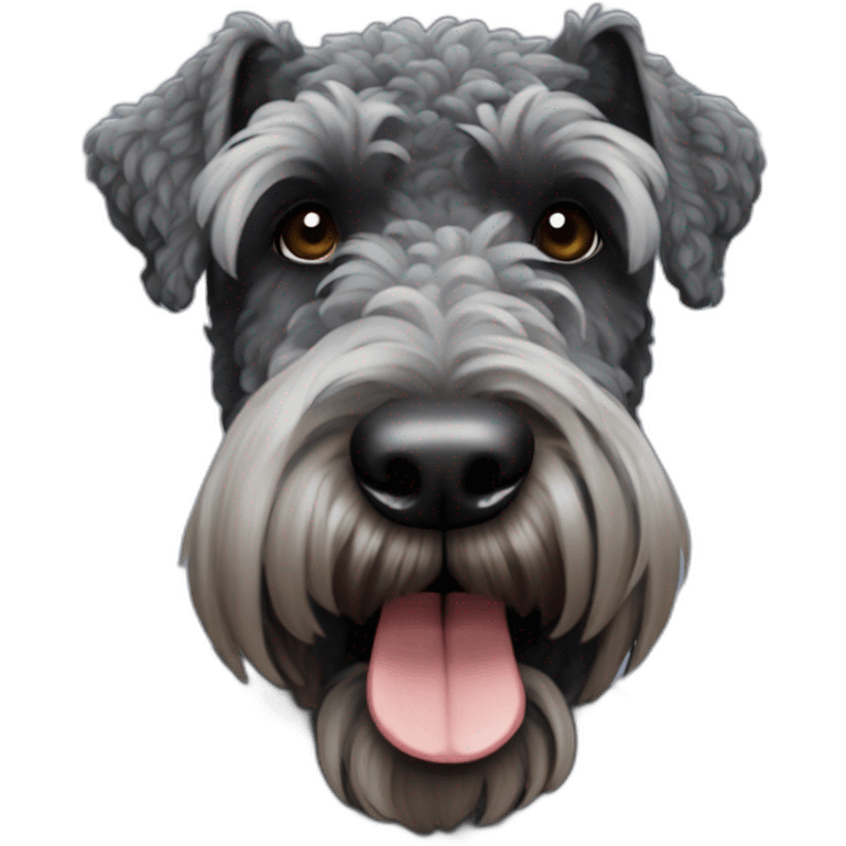 Kerry blue terrier full-body emoji