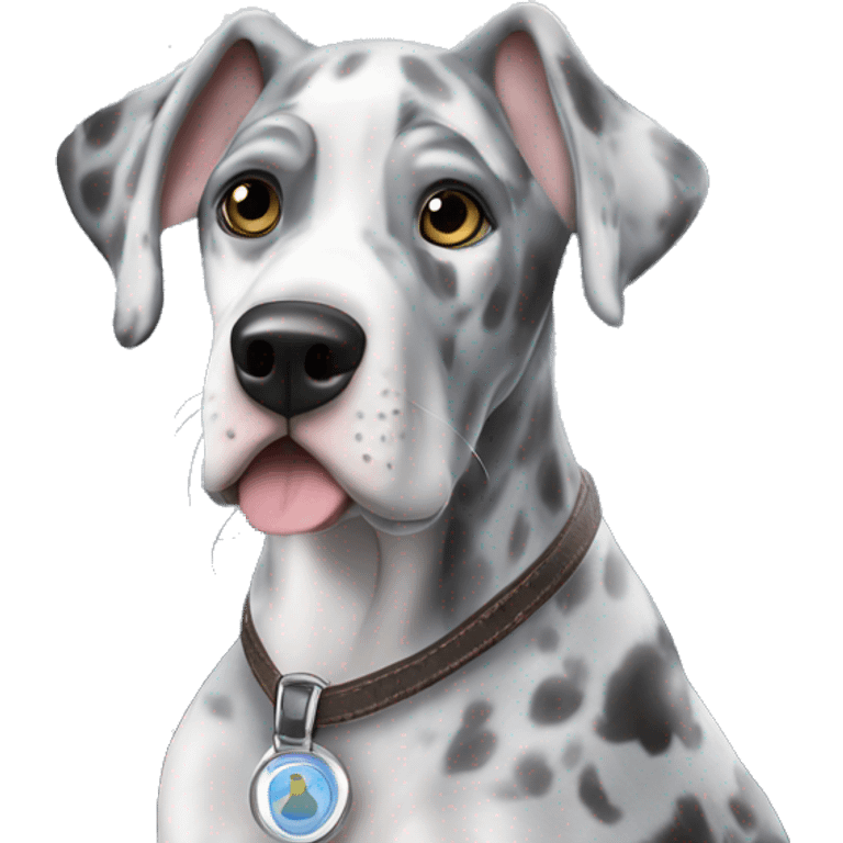 Blue Merle Great Dane on an airplane  emoji