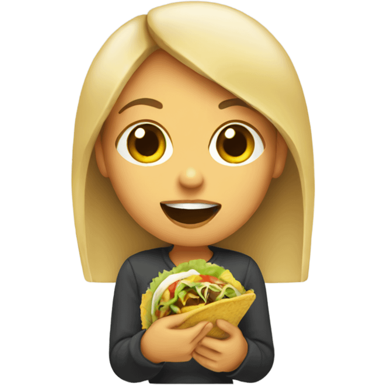 Girl eating tacos emoji