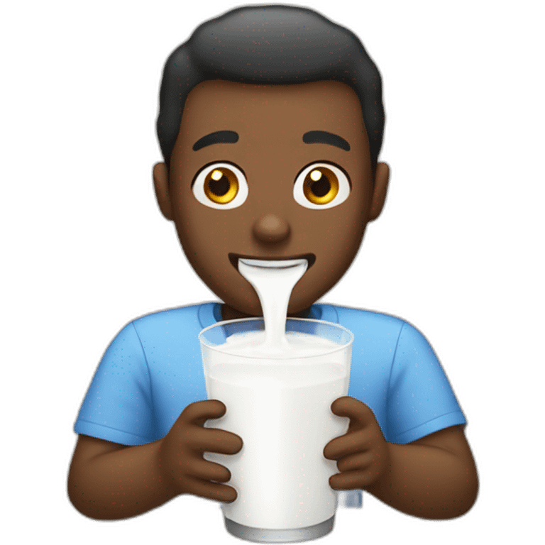 Black guy with mouth in the milk emoji