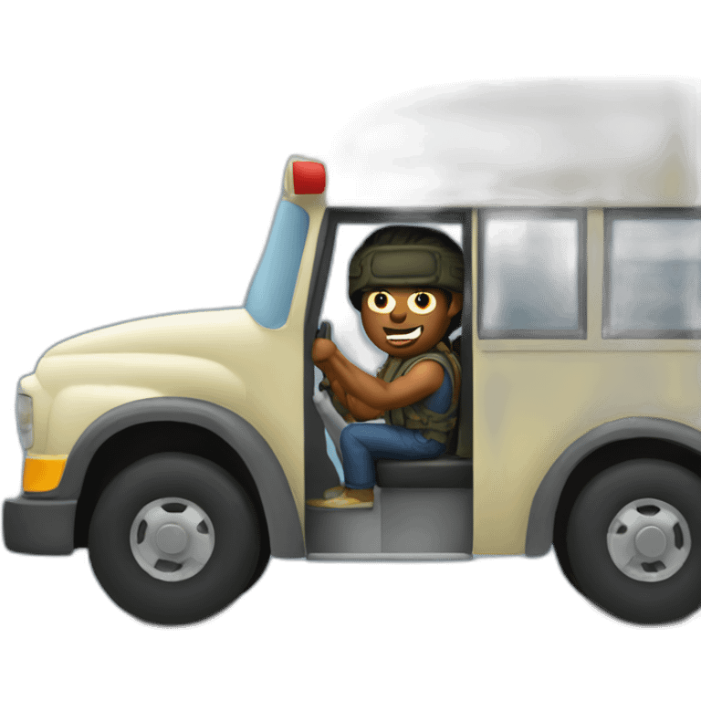 rambo driving a bus emoji