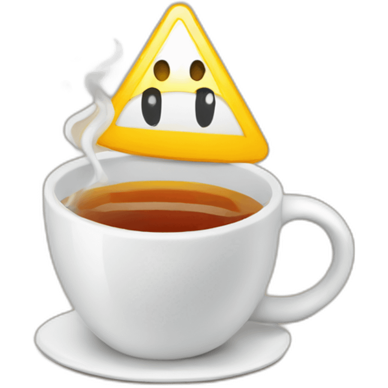 A car warning a cup emoji