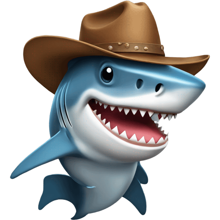 shark with a cowboy hat emoji