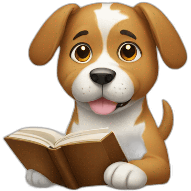 dog with reading book emoji