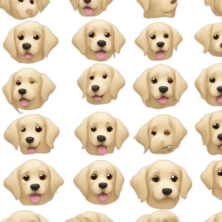 English cream golden retriever with khaki bow emoji