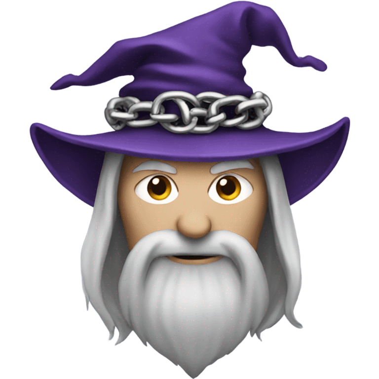 Evil wizard wearing a chain necklace emoji