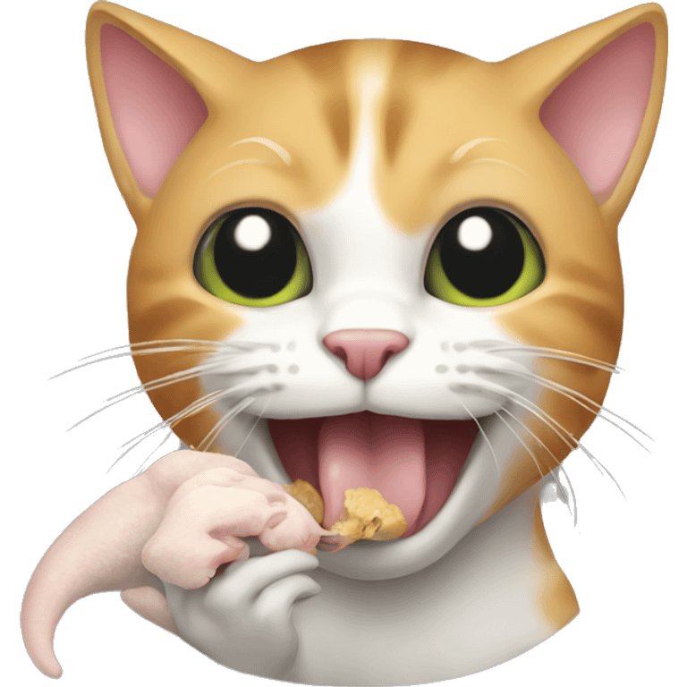 cat eating mouse emoji