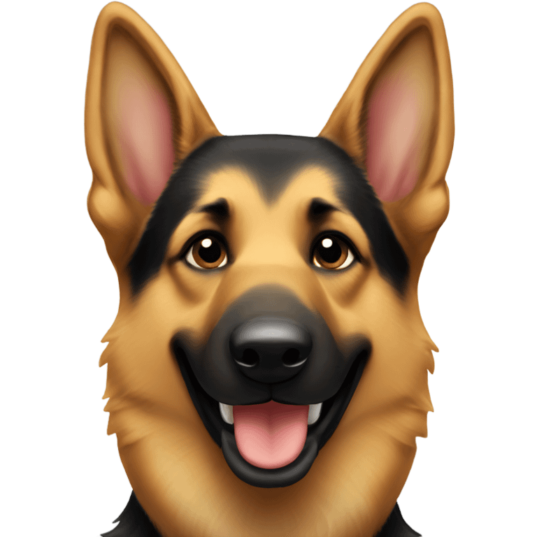 German shepherd smiling emoji