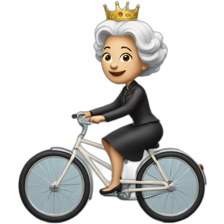 the late queen riding a bicycle emoji