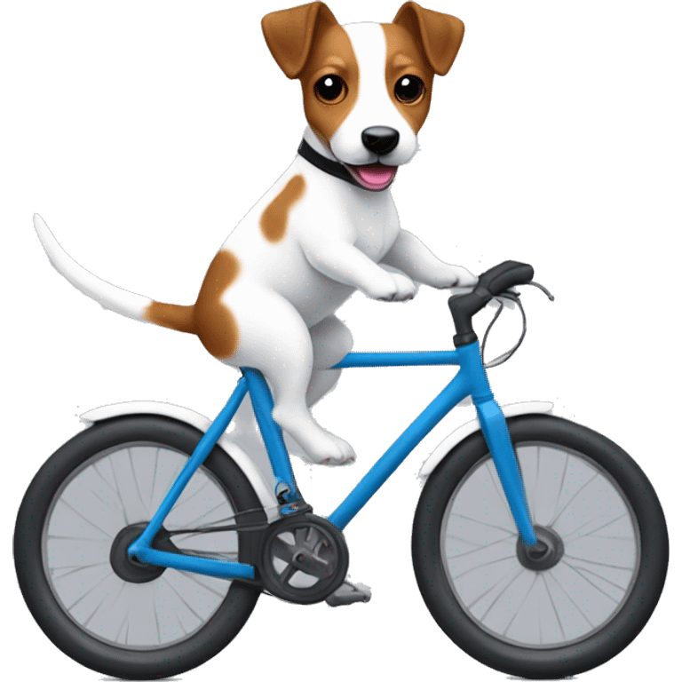 Jack Russell dog riding road bike emoji