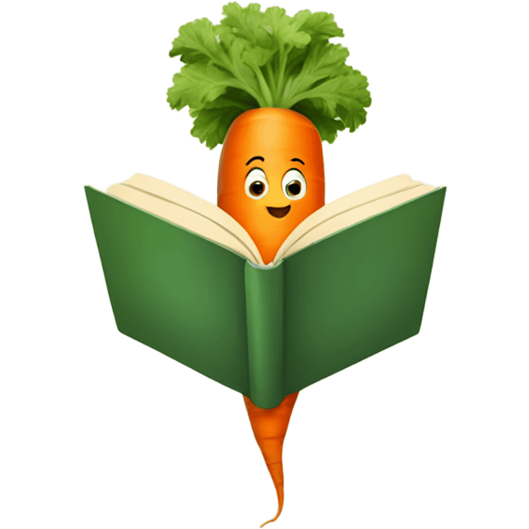 carrot reading book emoji