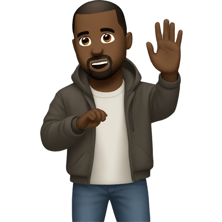 kanye west waving emoji