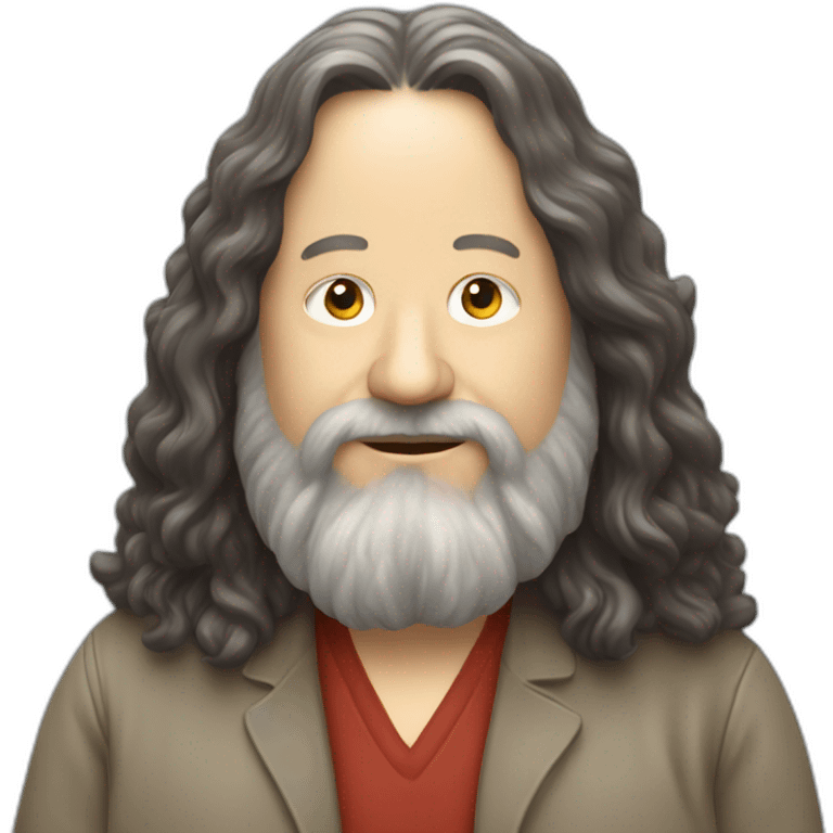 richard stallman with one smartphone emoji