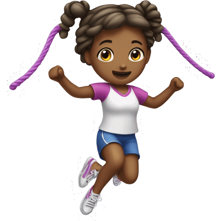 girl doing rope skipping emoji