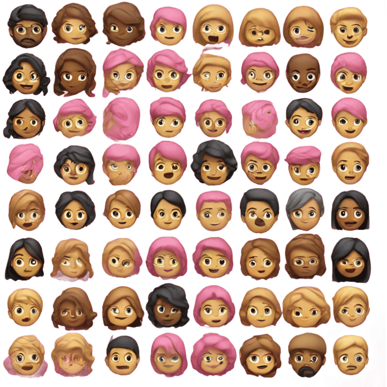 Iconos de color rosa emoji