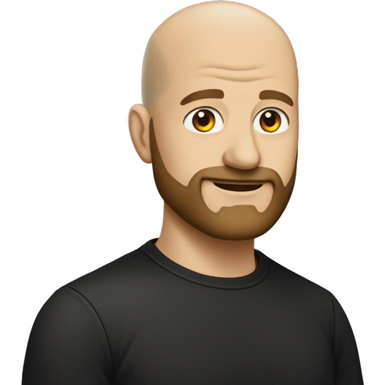 bald man in black shirt thinner face bushy beard emoji