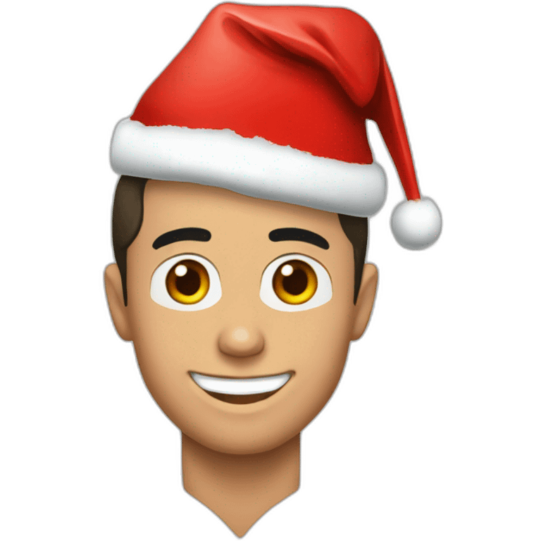 Cristiano Ronaldo with christmas hat emoji