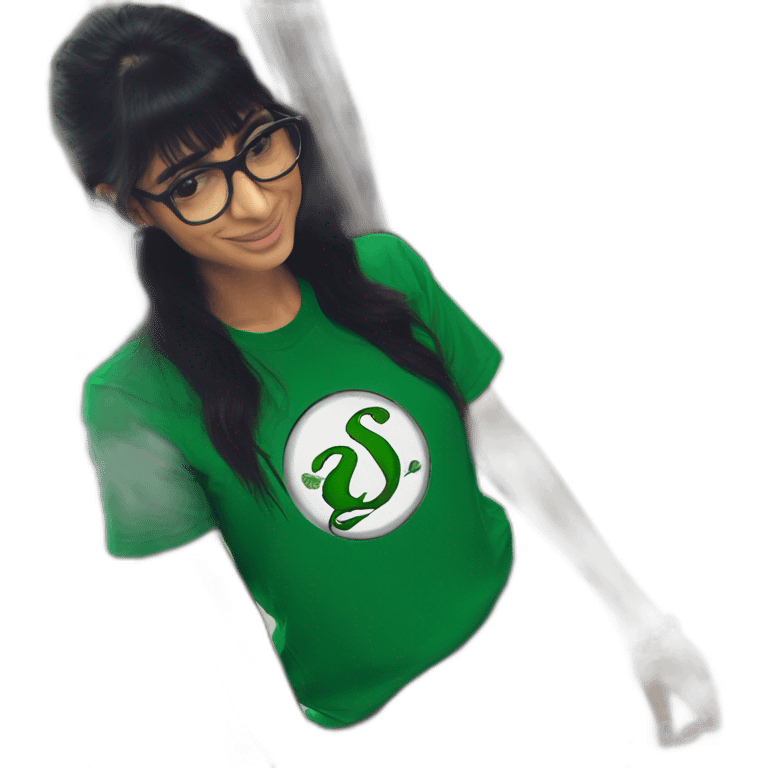 Mia Khalifa slytherin baseball tshirt emoji