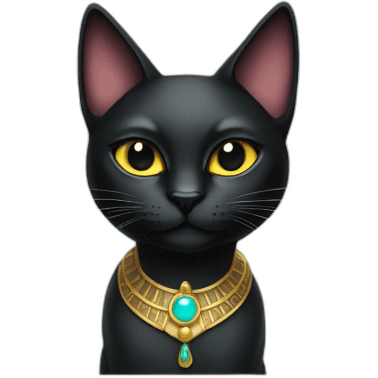 black cat dressed as the goddess bastet emoji