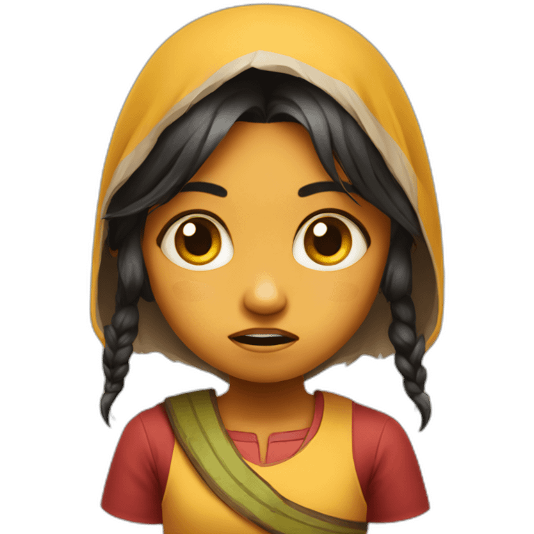 Indian girl child angry like a minion emoji