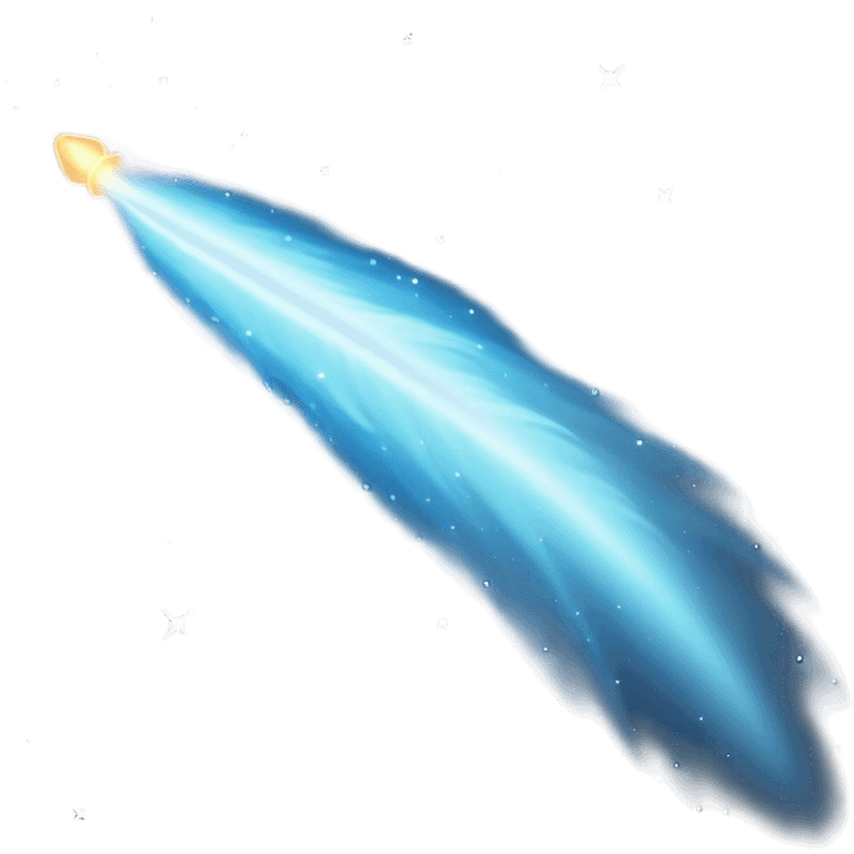  Cinematic Realistic Comet – A breathtaking image of a comet traveling through the cosmos, its icy nucleus releasing a brilliant, sweeping tail of glowing gas and dust. The light of distant stars refracts through the trail, creating a mesmerizing cosmic display. emoji