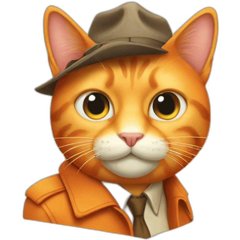 Orange cat detective emoji