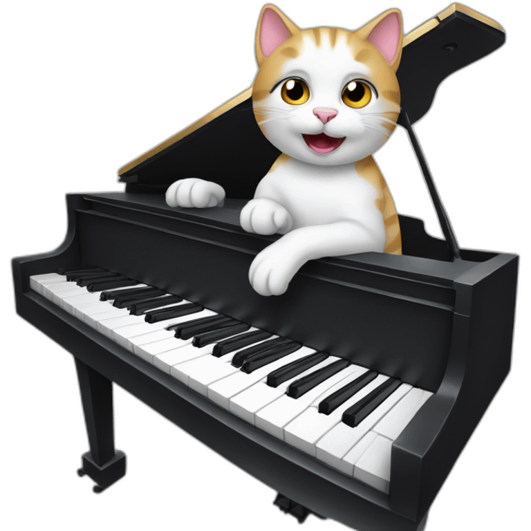 Cat playing the piano emoji