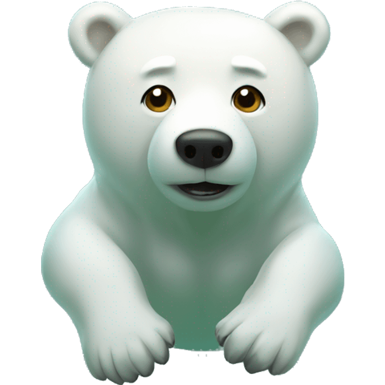 white bear swimming emoji