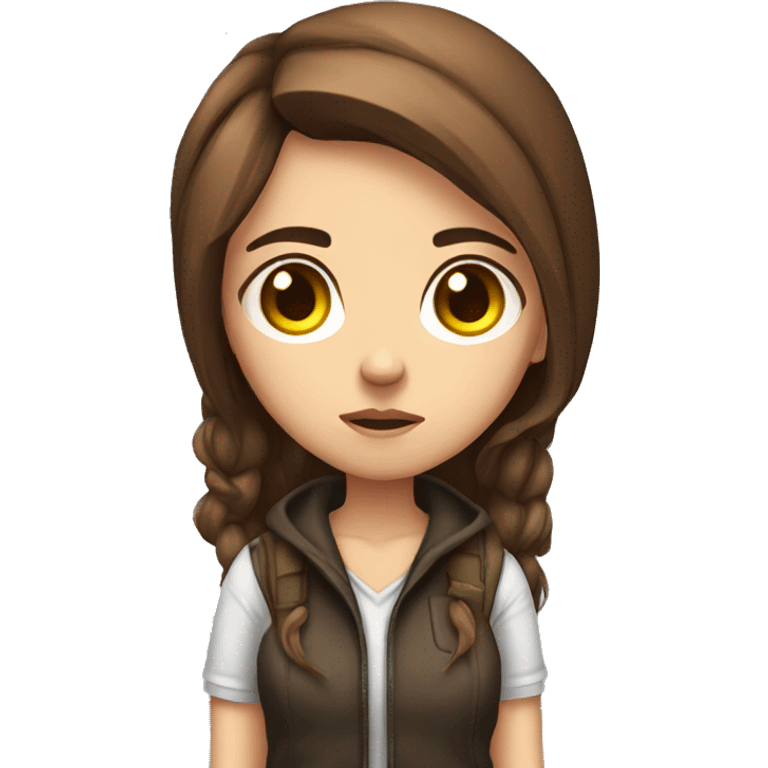 brown haired gamer girl sad emoji