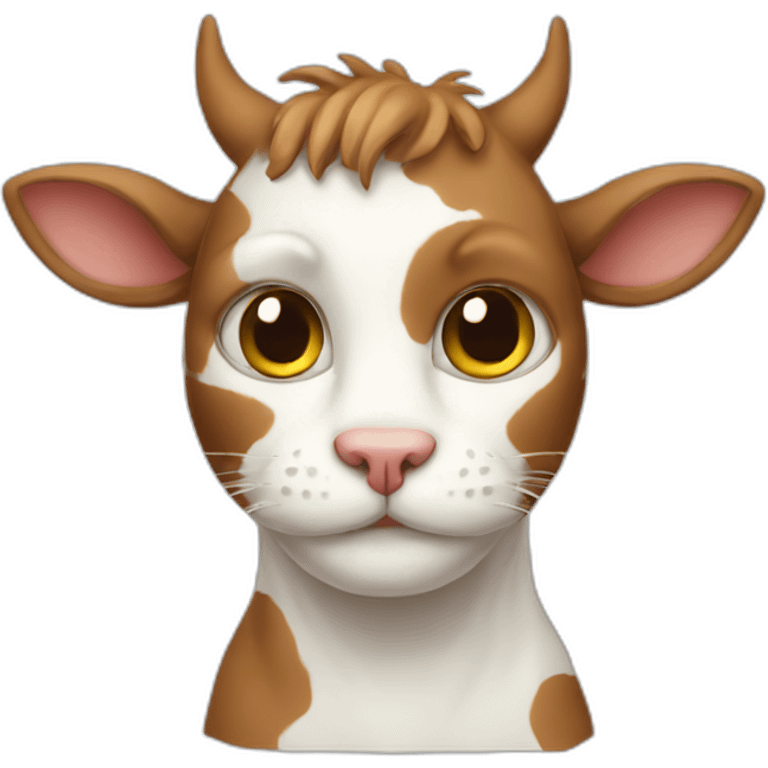 cat with cow colors emoji